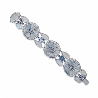Marcus Co Marcus Co Mid Century Sapphire and Moonstone Bracelet