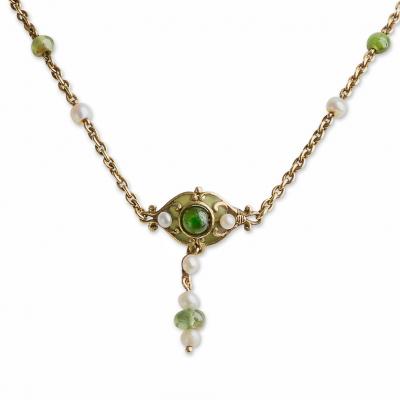  Marcus Co Marcus Co Plique jour Enamel and Peridot Necklace