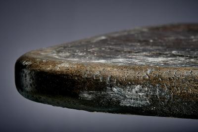  Marcus Paul Kingma Brutalist Stone Brass Coffee Table