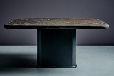  Marcus Paul Kingma Brutalist Stone Brass Coffee Table