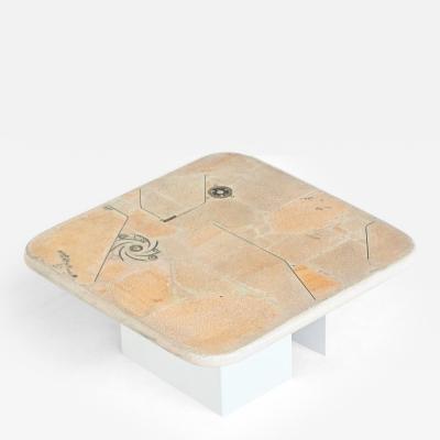  Marcus Paul Kingma Marcus Kingma square shaped coffee table in white The Netherlands 1992