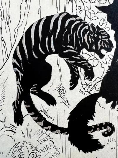  Margery Stocking Hart Tiger Lion Panther Wolf Bear Cat Predator Silhouette Illustration