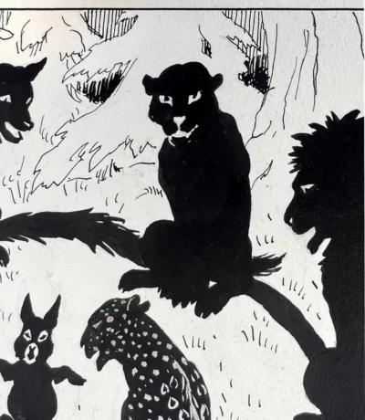  Margery Stocking Hart Tiger Lion Panther Wolf Bear Cat Predator Silhouette Illustration