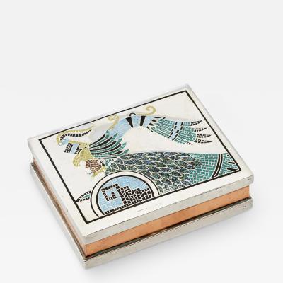  Margot de Taxco Margot De Taxco Sterling Enamel Copper Box