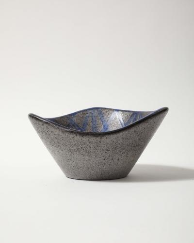  Mari Simmulson Glazed Ceramic Bowl with Tessellated Pattern by Mari Simmulson for Upsala Ekeby