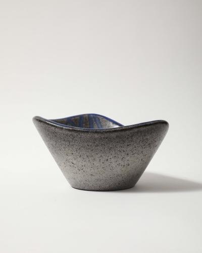 Mari Simmulson Glazed Ceramic Bowl with Tessellated Pattern by Mari Simmulson for Upsala Ekeby