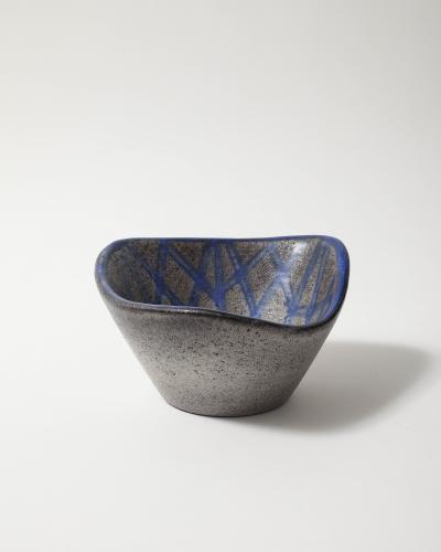  Mari Simmulson Glazed Ceramic Bowl with Tessellated Pattern by Mari Simmulson for Upsala Ekeby