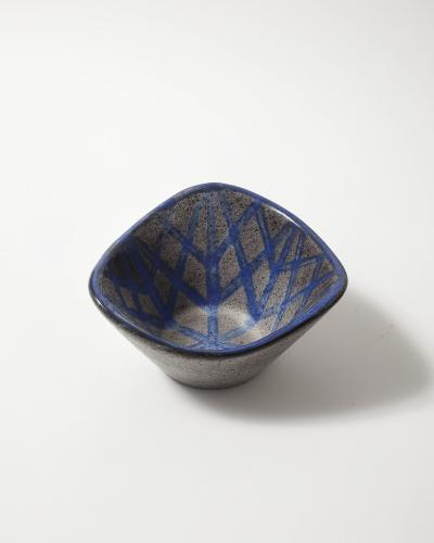  Mari Simmulson Glazed Ceramic Bowl with Tessellated Pattern by Mari Simmulson for Upsala Ekeby