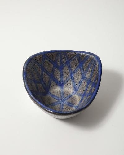  Mari Simmulson Glazed Ceramic Bowl with Tessellated Pattern by Mari Simmulson for Upsala Ekeby