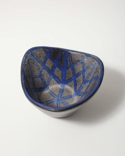  Mari Simmulson Glazed Ceramic Bowl with Tessellated Pattern by Mari Simmulson for Upsala Ekeby