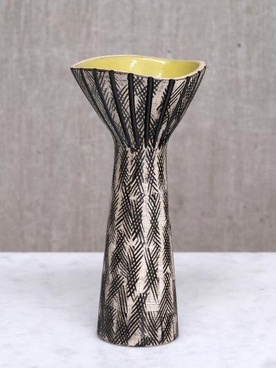  Mari Simmulson Mari Simmulson Calypso Relief Earthenware Vase Upsala Ekeby Sweden 1950s