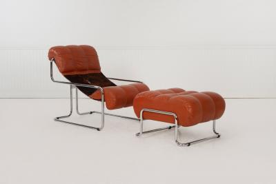  Mariani Guido Faleschini for Mariani Tucroma Lounge Chair Ottoman Italy c 1960