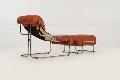  Mariani Guido Faleschini for Mariani Tucroma Lounge Chair Ottoman Italy c 1960