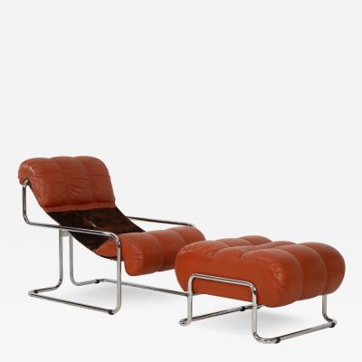  Mariani Guido Faleschini for Mariani Tucroma Lounge Chair Ottoman Italy c 1960