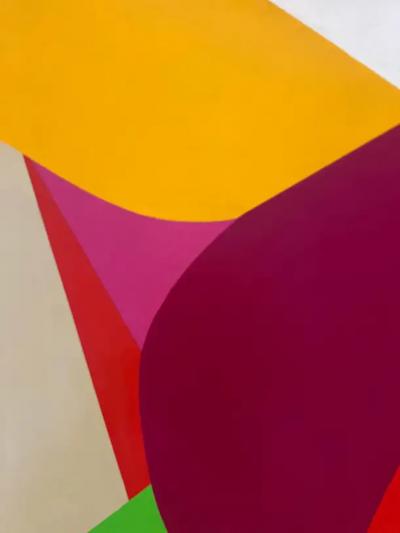  Mariette Bevington 1960s Monumental Abstract Painting by Mariette Bevington Listed Artist