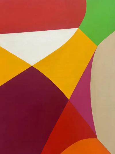  Mariette Bevington 1960s Monumental Abstract Painting by Mariette Bevington Listed Artist