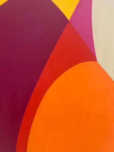  Mariette Bevington 1960s Monumental Abstract Painting by Mariette Bevington Listed Artist