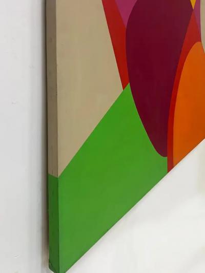  Mariette Bevington 1960s Monumental Abstract Painting by Mariette Bevington Listed Artist