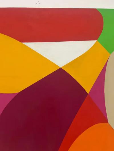  Mariette Bevington 1960s Monumental Abstract Painting by Mariette Bevington Listed Artist