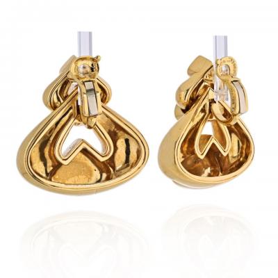  Marina B MARINA B 18K YELLOW GOLD BRUSHED FINISH DOOR KNOCKERS EARRINGS