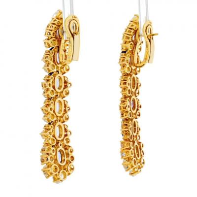 Marina B MARINA B 18K YELLOW GOLD DIAMOND AND SAPPHIRE DROP EARRINGS