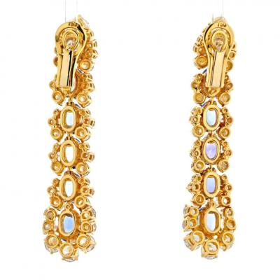 Marina B MARINA B 18K YELLOW GOLD DIAMOND AND SAPPHIRE DROP EARRINGS