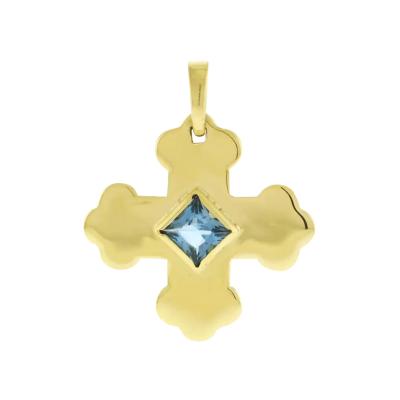  Marina B MARINA B 18KT YELLOW GOLD LAZARUS CROSS PENDANT