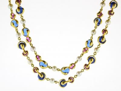  Marina B Marina B Cardan Blue and Pink Russian Quartz Necklace
