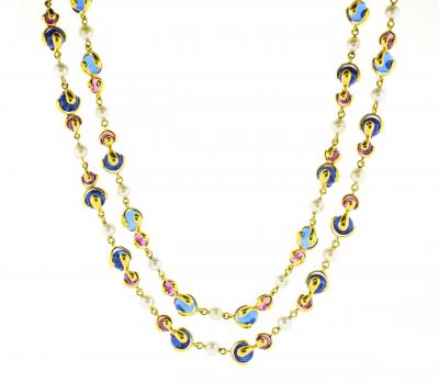  Marina B Marina B Cardan Blue and Pink Russian Quartz Necklace