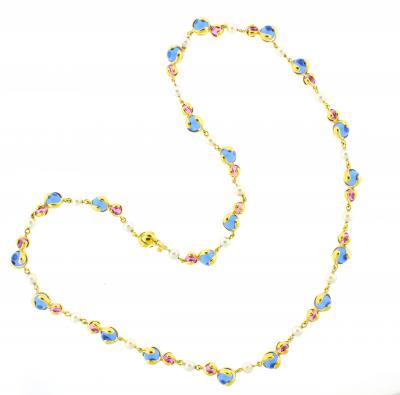 Marina B Marina B Cardan Blue and Pink Russian Quartz Necklace