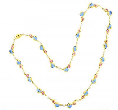  Marina B Marina B Cardan Blue and Pink Russian Quartz Necklace