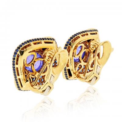 Marina B Marina B Lucilla 18K YG Spinel Tanzanite Diamond and Sapphires Earrings