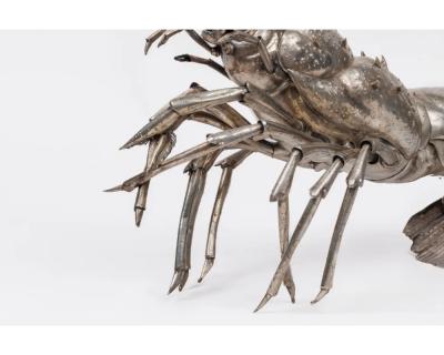  Mario Buccellati A Large Buccellati Silver Model of a Realistic Caribbean Spiny Lobster
