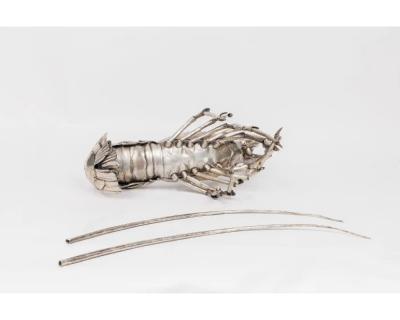  Mario Buccellati A Large Buccellati Silver Model of a Realistic Caribbean Spiny Lobster