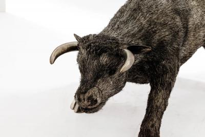 Mario Buccellati A Powerful Buccellati Sterling Silver Furry Model of a Bull