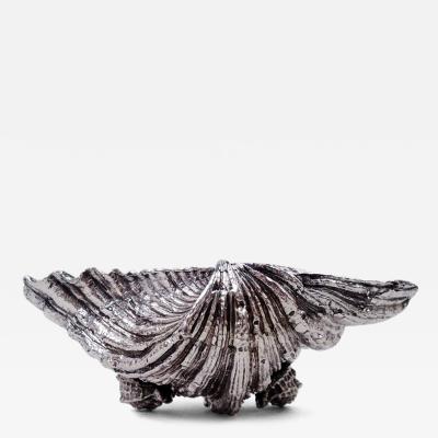  Mario Buccellati Mario Buccellati Midcentury Classical Silver Seashell Dish