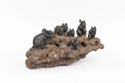 Mario Buccellati Playful Companions A Rare Buccellati Sterling Silver Sculpture of Nine Mice
