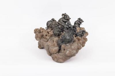 Mario Buccellati Playful Companions A Rare Buccellati Sterling Silver Sculpture of Nine Mice