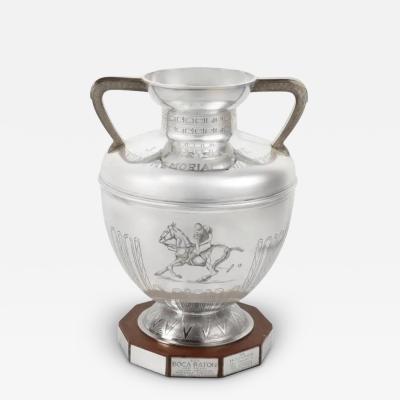  Mario Buccellati Rare One of a Kind Buccellati Sterling Silver Polo Trophy for Boca Raton Polo