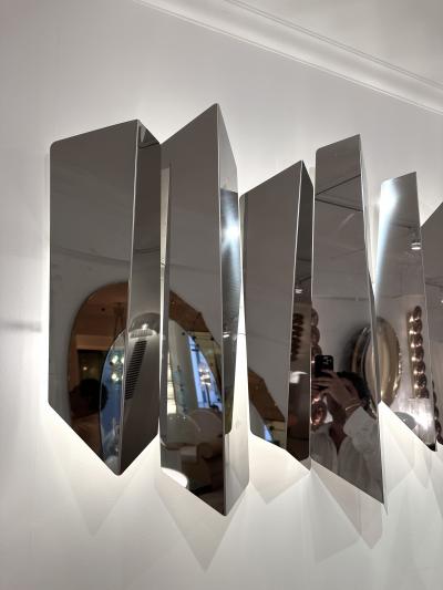  Mario Torregiani Large Wall Lamp Sconce Metal Sculpture by Mario Torregiani Italy 1990s
