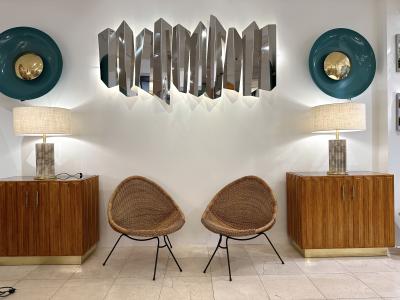  Mario Torregiani Large Wall Lamp Sconce Metal Sculpture by Mario Torregiani Italy 1990s