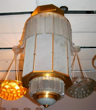  Marius Ernest Sabino An Art Deco Monumental Lantern by SABINO