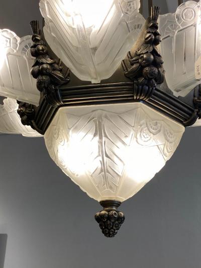  Marius Ernest Sabino Art Deco Chandelier