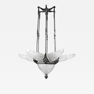  Marius Ernest Sabino Art Deco Chandelier