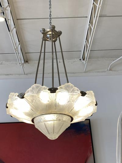  Marius Ernest Sabino Art Deco Chandelier by Ernest Marius Sabino