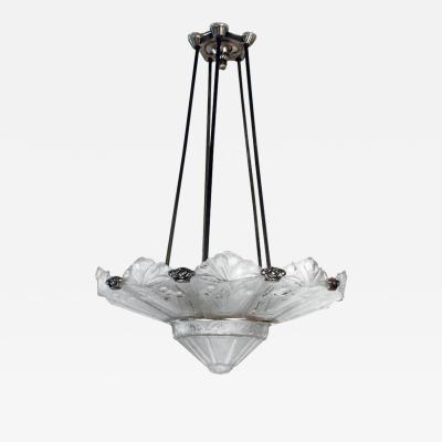  Marius Ernest Sabino Art Deco Chandelier by Ernest Marius Sabino