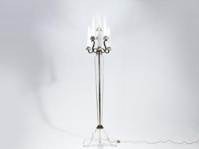  Marius Ernest Sabino Bronze and crystal floor lamp by Sabino 1930 s