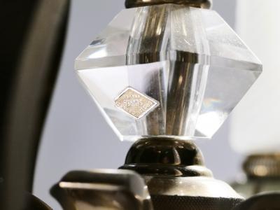  Marius Ernest Sabino Bronze and crystal floor lamp by Sabino 1930 s