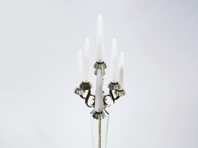  Marius Ernest Sabino Bronze and crystal floor lamp by Sabino 1930 s