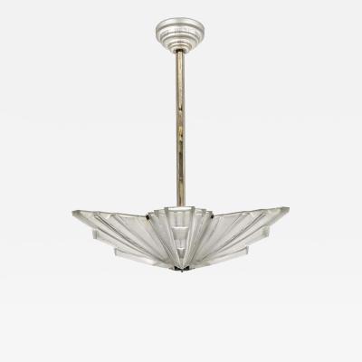  Marius Ernest Sabino French Art Deco Chandelier Signed Marius Ernest Sabino 6 small